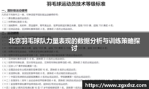 北京羽毛球队力量表现的数据分析与训练策略探讨