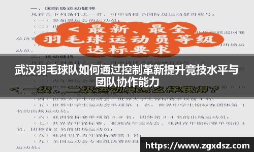 武汉羽毛球队如何通过控制革新提升竞技水平与团队协作能力